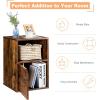 imageGiantex Set of 2 Nightstands End Table wStorage Cabinet and Open Shelf 2Tier File Cabinet Modern Sofa Couch Side Table for Bedroom Home Office WhiteRustic BrownRustic Brown