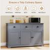 imageGiantex Sideboard Buffet Server Storage Cabinet Console Table Home Kitchen Dining Room Furniture Entryway Cupboard with 2 Cabinets and 3 Drawers Adjustable Shelves GrayGrey