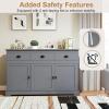 imageGiantex Sideboard Buffet Server Storage Cabinet Console Table Home Kitchen Dining Room Furniture Entryway Cupboard with 2 Cabinets and 3 Drawers Adjustable Shelves GrayGrey