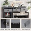 imageGiantex Sideboard Buffet Server Storage Cabinet Console Table Home Kitchen Dining Room Furniture Entryway Cupboard with 2 Cabinets and 3 Drawers Adjustable Shelves GrayGrey