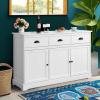 imageGiantex Sideboard Buffet Server Storage Cabinet Console Table Home Kitchen Dining Room Furniture Entryway Cupboard with 2 Cabinets and 3 Drawers Adjustable Shelves GrayWhite