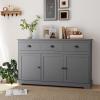 imageGiantex Sideboard Buffet Server Storage Cabinet Console Table Home Kitchen Dining Room Furniture Entryway Cupboard with 2 Cabinets and 3 Drawers Adjustable Shelves GrayGrey