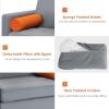 imageGiantex Single Sofa Accent Chair Armchair wComfy Cushion Bolster Armrest Magazine Caddy Pockets Living Room Upholstered Leisure Chair for Bedroom Reception Room Dark GreyGreyorange