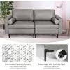 imageGiantex Single Sofa Accent Chair Armchair wComfy Cushion Bolster Armrest Magazine Caddy Pockets Living Room Upholstered Leisure Chair for Bedroom Reception Room Dark GreyDark Grey