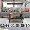 imageGiantex Small Wood Coffee Table 2Tier Tea Table wOpen Storage Shelf ampamp Supportive Legs Easy Assembly MidCentury Center Table for Living Room Reception Room