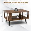 imageGiantex Small Wood Coffee Table 2Tier Tea Table wOpen Storage Shelf ampamp Supportive Legs Easy Assembly MidCentury Center Table for Living Room Reception Room
