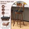 imageGiantex Swivel Bar Stools Set of 2 245quot Counter Height Bar Chairs with Back Rubber Wood Frame Upholstered Farmhouse Faux Leather Barstools for Kitchen Island Dining Room Pub Espresso1
