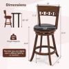imageGiantex Swivel Bar Stools Set of 2 245quot Counter Height Bar Chairs with Back Rubber Wood Frame Upholstered Farmhouse Faux Leather Barstools for Kitchen Island Dining Room Pub Espresso2
