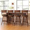 imageGiantex Swivel Bar Stools Set of 2 245quot Counter Height Bar Chairs with Back Rubber Wood Frame Upholstered Farmhouse Faux Leather Barstools for Kitchen Island Dining Room Pub Espresso1