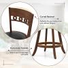 imageGiantex Swivel Bar Stools Set of 2 245quot Counter Height Bar Chairs with Back Rubber Wood Frame Upholstered Farmhouse Faux Leather Barstools for Kitchen Island Dining Room Pub Espresso2