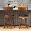 imageGiantex Swivel Bar Stools Set of 2 245quot Counter Height Bar Chairs with Back Rubber Wood Frame Upholstered Farmhouse Faux Leather Barstools for Kitchen Island Dining Room Pub Espresso1