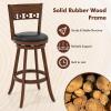 imageGiantex Swivel Bar Stools Set of 2 245quot Counter Height Bar Chairs with Back Rubber Wood Frame Upholstered Farmhouse Faux Leather Barstools for Kitchen Island Dining Room Pub Espresso2