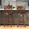 imageGiantex Swivel Bar Stools Set of 2 245quot Counter Height Bar Chairs with Back Rubber Wood Frame Upholstered Farmhouse Faux Leather Barstools for Kitchen Island Dining Room Pub Espresso2