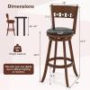 imageGiantex Swivel Bar Stools Set of 2 245quot Counter Height Bar Chairs with Back Rubber Wood Frame Upholstered Farmhouse Faux Leather Barstools for Kitchen Island Dining Room Pub Espresso1