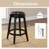imageGiantex Swivel Bar Stools Set of 2 30quot Bar Height Stools wTufted Seat ampamp Rubber Wood Frame Round Backless Kitchen Stools wFootrest Barstools for Kitchen IslandBreakfastPub Antique WhiteBlack