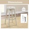 imageGiantex Swivel Bar Stools Set of 2 30quot Bar Height Stools wTufted Seat ampamp Rubber Wood Frame Round Backless Kitchen Stools wFootrest Barstools for Kitchen IslandBreakfastPub Antique WhiteAntique White