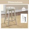 imageGiantex Swivel Bar Stools Set of 2 30quot Bar Height Stools wTufted Seat ampamp Rubber Wood Frame Round Backless Kitchen Stools wFootrest Barstools for Kitchen IslandBreakfastPub Antique WhiteAntique White