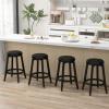 imageGiantex Swivel Bar Stools Set of 2 30quot Bar Height Stools wTufted Seat ampamp Rubber Wood Frame Round Backless Kitchen Stools wFootrest Barstools for Kitchen IslandBreakfastPub Antique WhiteBlack