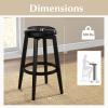 imageGiantex Swivel Bar Stools Set of 2 30quot Bar Height Stools wTufted Seat ampamp Rubber Wood Frame Round Backless Kitchen Stools wFootrest Barstools for Kitchen IslandBreakfastPub Antique WhiteBlack