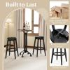 imageGiantex Swivel Bar Stools Set of 2 30quot Bar Height Stools wTufted Seat ampamp Rubber Wood Frame Round Backless Kitchen Stools wFootrest Barstools for Kitchen IslandBreakfastPub Antique WhiteBlack