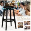 imageGiantex Swivel Bar Stools Set of 2 30quot Bar Height Stools wTufted Seat ampamp Rubber Wood Frame Round Backless Kitchen Stools wFootrest Barstools for Kitchen IslandBreakfastPub Antique WhiteBlack