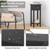 imageGiantex Tall End Table Narrow Side Table with Drawer and Shelf Acacia Wood Nightstand for Living Room 2Tier Bedside Table for Small Space No Assembly WhiteBlack