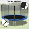 imageGiantex Trampoline Enclosure Net Only with Zipper ampamp Buckle Perfect Visibility and TearampampWeatherResistant 12FT 14FT 15FT 16FT Trampoline Replacement Safety Enclosure Net for 14FT 8 Poles