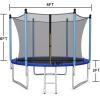imageGiantex Trampoline for Kids Adults ASTM Approved 8 10 12 14 15 16Ft Big Trampoline with Ladder Thickness Steel Pipes WearResistant All Weather Outdoor Large Recreational Trampoline with Net8Ft 3 Legs