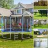 imageGiantex Trampoline for Kids Adults ASTM Approved 8 10 12 14 15 16Ft Big Trampoline with Ladder Thickness Steel Pipes WearResistant All Weather Outdoor Large Recreational Trampoline with Net15Ft 5 Legs