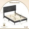imageGiantex Twin Bed Frames with Headboard Modern Upholstered Platform Bed Frame with Vertical Channel Tufted Headboard Wooden Slats Support No Box Spring Needed GrayFull