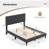 imageGiantex Twin Bed Frames with Headboard Modern Upholstered Platform Bed Frame with Vertical Channel Tufted Headboard Wooden Slats Support No Box Spring Needed GrayFull