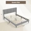 imageGiantex Twin Bed Frames with Wingback Headboard Modern Linen Upholstered Platform Bed with Wooden Slats Support No Box Spring Needed Twin Bed Frames for Kids GreyDiagonal Channel Tufting
