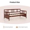 imageGiantex Twin Daybed Frame Wooden Sofa Bed Guest Bed with Rails ampamp Wood Slat Support Dualuse Twin Size Platform Bed Frame for Living Room Bedroom No Box Spring Needed CherryCherry