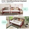 imageGiantex Twin Daybed Frame Wooden Sofa Bed Guest Bed with Rails ampamp Wood Slat Support Dualuse Twin Size Platform Bed Frame for Living Room Bedroom No Box Spring Needed CherryCherry