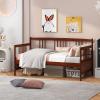 imageGiantex Twin Daybed Frame Wooden Sofa Bed Guest Bed with Rails ampamp Wood Slat Support Dualuse Twin Size Platform Bed Frame for Living Room Bedroom No Box Spring Needed CherryCherry