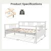 imageGiantex Twin Daybed Frame Wooden Sofa Bed Guest Bed with Rails ampamp Wood Slat Support Dualuse Twin Size Platform Bed Frame for Living Room Bedroom No Box Spring Needed CherryWhite