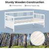 imageGiantex Twin Daybed Frame Wooden Sofa Bed Guest Bed with Rails ampamp Wood Slat Support Dualuse Twin Size Platform Bed Frame for Living Room Bedroom No Box Spring Needed CherryWhite
