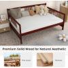 imageGiantex Twin Daybed Frame Wooden Sofa Bed Guest Bed with Rails ampamp Wood Slat Support Dualuse Twin Size Platform Bed Frame for Living Room Bedroom No Box Spring Needed CherryCherry