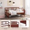 imageGiantex Twin Daybed Frame Wooden Sofa Bed Guest Bed with Rails ampamp Wood Slat Support Dualuse Twin Size Platform Bed Frame for Living Room Bedroom No Box Spring Needed CherryCherry