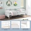 imageGiantex Twin Daybed Frame Wooden Sofa Bed Guest Bed with Rails ampamp Wood Slat Support Dualuse Twin Size Platform Bed Frame for Living Room Bedroom No Box Spring Needed CherryWhite