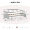imageGiantex Twin Daybed Frame Wooden Sofa Bed Guest Bed with Rails ampamp Wood Slat Support Dualuse Twin Size Platform Bed Frame for Living Room Bedroom No Box Spring Needed CherryGrey
