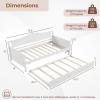 imageGiantex Twin Daybed with Trundle Solid Wood Day Bed with Slats Support Integrated Headboard ampamp Armrests Modern Trundle Bed Twin for Living Room Bedroom Guest Room No Box Spring Needed GreyWhite
