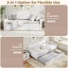imageGiantex Twin Daybed with Trundle Solid Wood Day Bed with Slats Support Integrated Headboard ampamp Armrests Modern Trundle Bed Twin for Living Room Bedroom Guest Room No Box Spring Needed GreyWhite