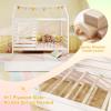 imageGiantex Twin House Bed with Trundle Bed Twin Wooden Twin Bed Frames with Roof Chimney ampamp Window Montessori House Bed with Safety Guardrails House Trundle Bed for Kids Boys Girls Teens WhiteWhite