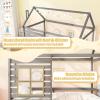 imageGiantex Twin House Bed with Trundle Bed Twin Wooden Twin Bed Frames with Roof Chimney ampamp Window Montessori House Bed with Safety Guardrails House Trundle Bed for Kids Boys Girls Teens WhiteGrey