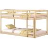 imageGiantex Twin Low Bunk Bed Solid Wood Twin Over Twin Bunk Bed Frame with Full Guardrails ampamp Integrated Ladder Floor Twin Bunk Beds for Kids Boys and Girls No Box Spring Needed NaturalNatural