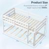 imageGiantex Twin Low Bunk Bed Solid Wood Twin Over Twin Bunk Bed Frame with Full Guardrails ampamp Integrated Ladder Floor Twin Bunk Beds for Kids Boys and Girls No Box Spring Needed NaturalWhite