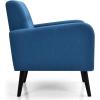 imageGiantex Upholstered Accent Chair Modern Mid Century Linen Fabric Living Room Chair with Arms Max Load 265 Lbs Comfy Tufted Single Sofa for Reading Bedroom Office Club GreyBlue