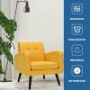 imageGiantex Upholstered Accent Chair Modern Mid Century Linen Fabric Living Room Chair with Arms Max Load 265 Lbs Comfy Tufted Single Sofa for Reading Bedroom Office Club GreyYellow