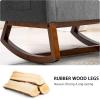 imageGiantex Upholstered Rocking Chair Modern Fabric Armchair wWood Base Side Pocket Linen Padded Seat High Back Accent Glider Rocker Chair MidCentury Leisure Chair for Nursery Living Room GrayGrey